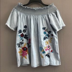 Denim & Co off shoulder blouse